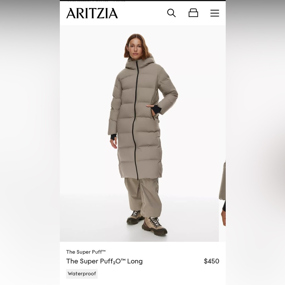 The Super Puff₂O™ Long, perfect condition. Waterproof, M, modern taupe